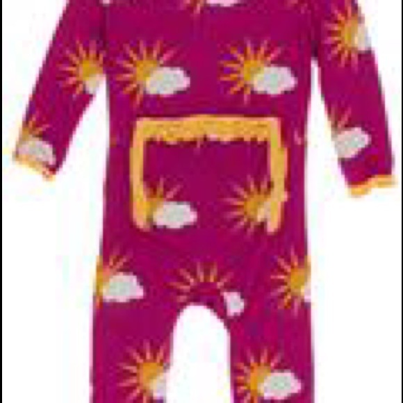 KicKee Pants Berry Partial Sun Ruffle Footie PJs - Picture 4 of 4